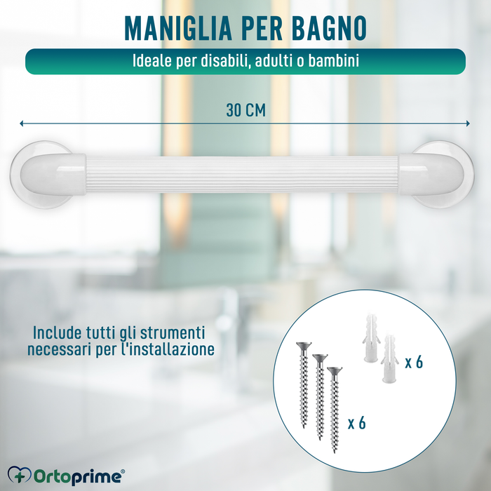 Maniglia per Doccia Rigata Multifunzionale per Bagno | 30 cm