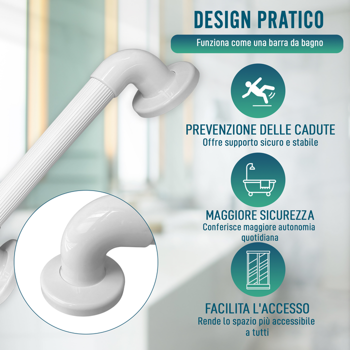 Maniglia per Doccia Rigata Multifunzionale per Bagno | 30 cm