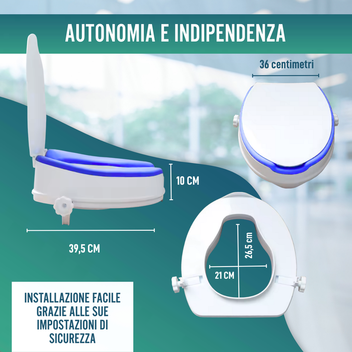 Elevatore WC Adulti 10cm Imbottito | Alzatore WC Universale