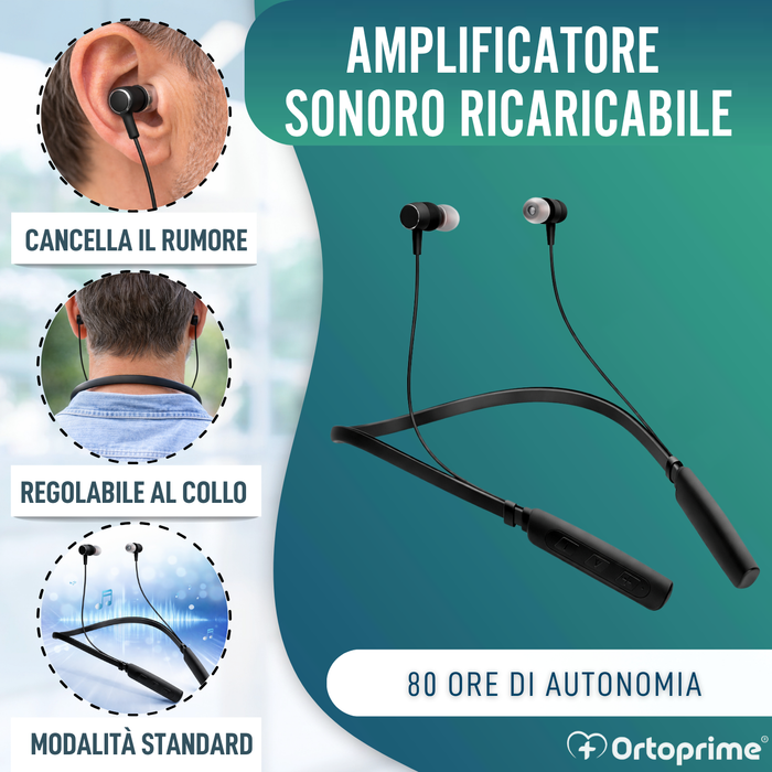 Amplificatore Acustico Ricaricabile con Riduzione Rumore