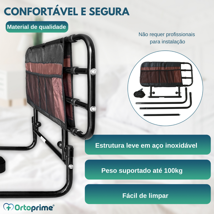 Ringhiera Estensibile con Sistema Ribaltabile Pieghevole per Letto