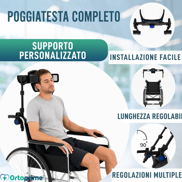 Poggiatesta Regolabile per Sedia a Rotelle | 2 Modelli