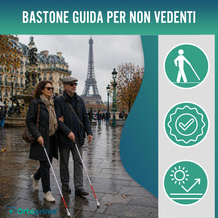 Bastone Guida Pieghevole in Alluminio per Non Vedenti