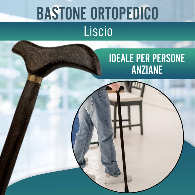 Bastone Elegante in Legno Wengué Liscio | Manico Derby