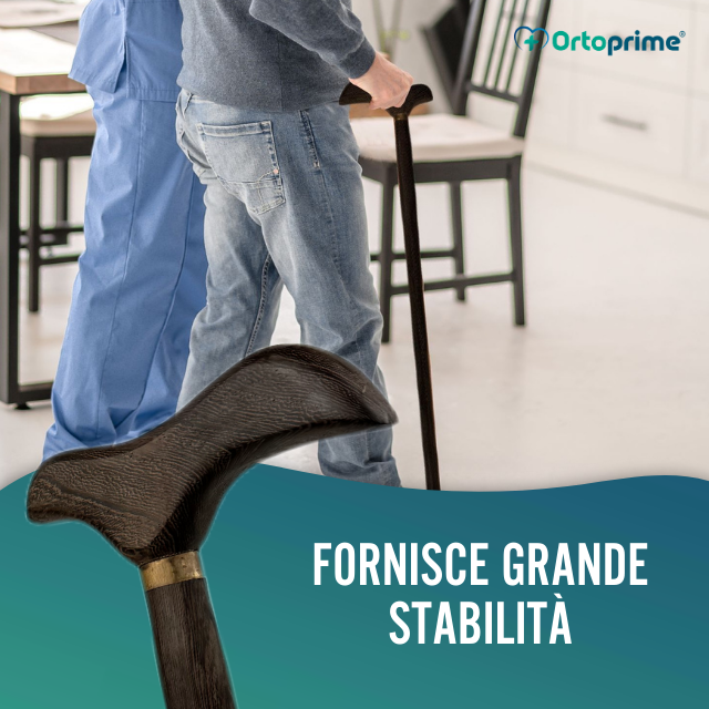 Bastone Elegante in Legno Wengué Liscio | Manico Derby