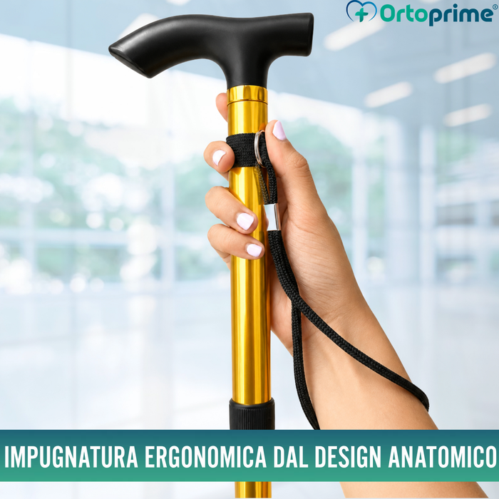Bastone Pieghevole Regolabile ed Estensibile | Oro