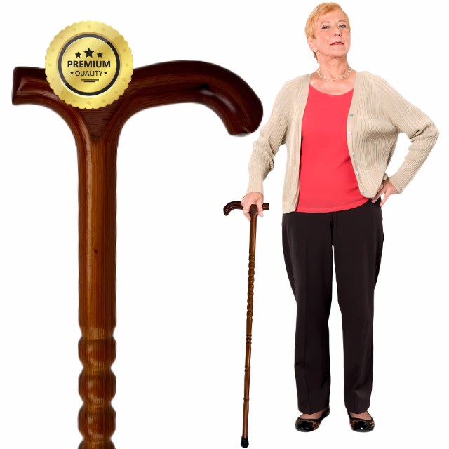 Bastone Da Passeggio In Legno Di Mango Vintage Fatto A Mano Con Manico In Ottone - Foto 4