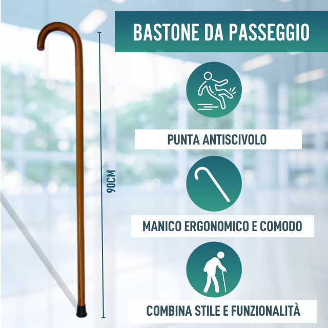 Bastoni per Adulti Ortopedici con Manici Curvi | 2 Design