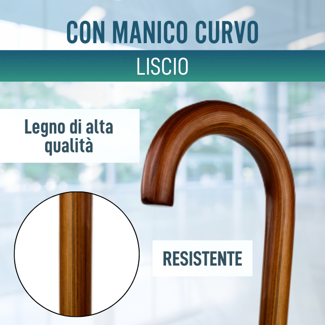 Bastoni per Adulti Ortopedici con Manici Curvi | 2 Design