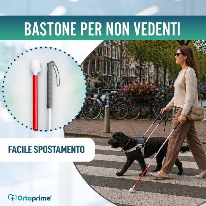 Bastone Guida Pieghevole in Alluminio per Non Vedenti