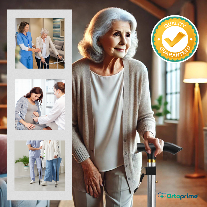 Bastone Ortopedico per Camminare Estensibile | Argento