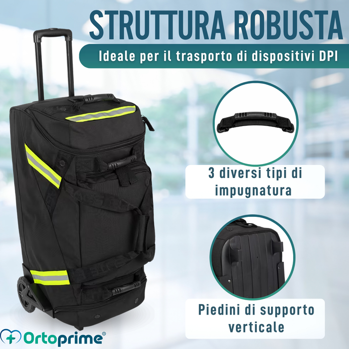 Borsa Trolley Professionale per Vigili del Fuoco con Ruote DPI
