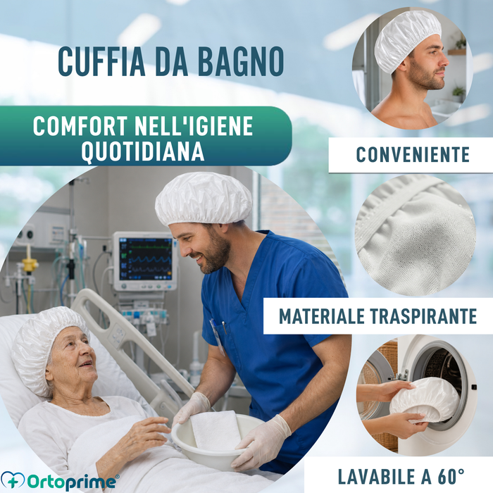 Cuffia da Doccia Riutilizzabile Lavabile Traspirante | Taglia Unica