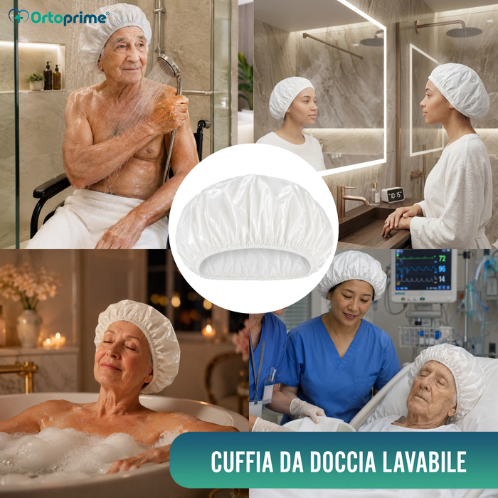 Cuffia da Doccia Riutilizzabile Lavabile Traspirante | Taglia Unica