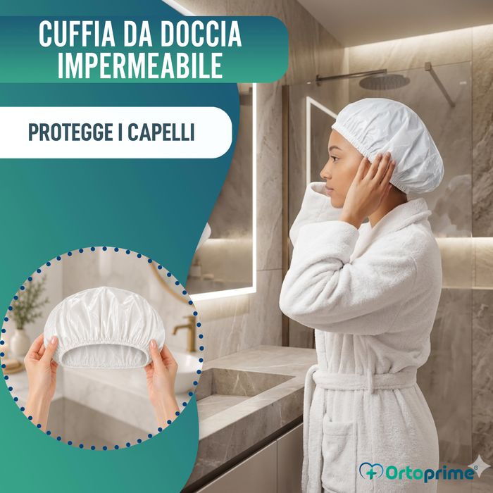 Cuffia da Doccia Riutilizzabile Lavabile Traspirante | Taglia Unica