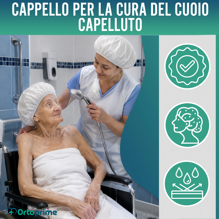Cuffia da Doccia Riutilizzabile Lavabile Traspirante | Taglia Unica