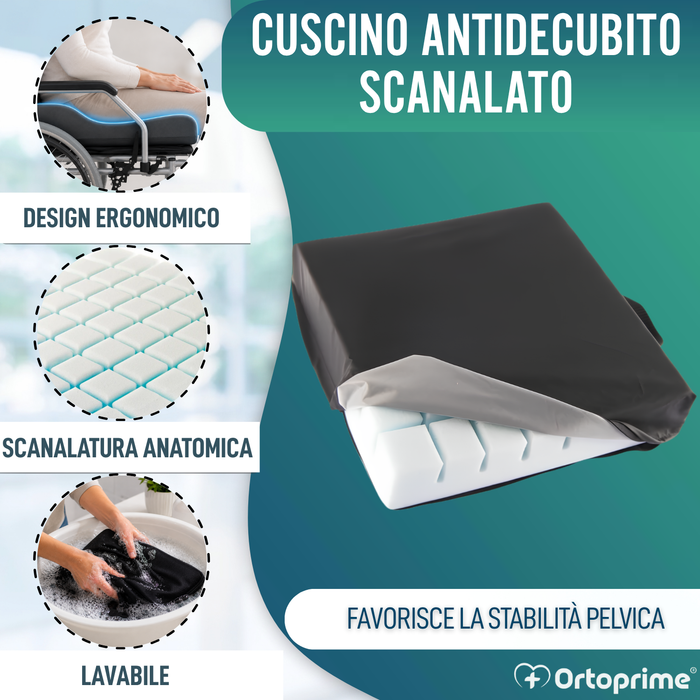 Cuscino Antidecubito Scanalato Anatomico