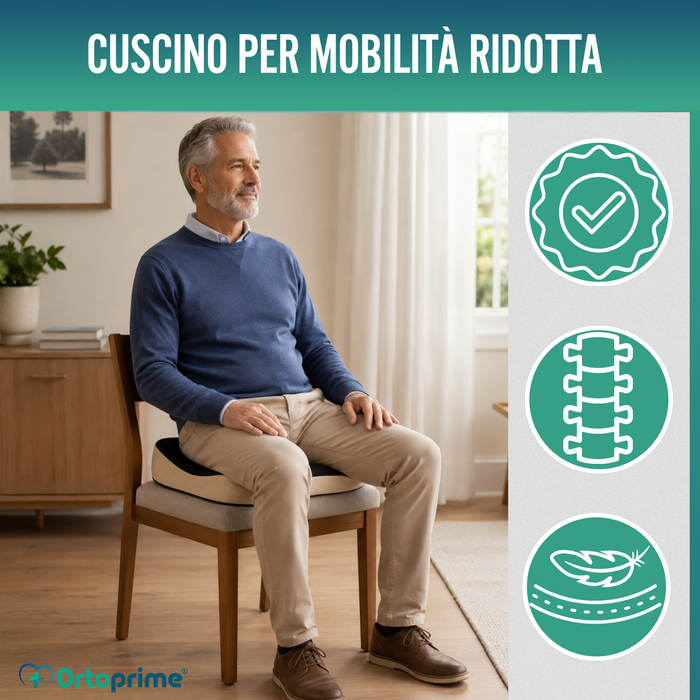 Cuscino Viscoelastico Ergonomico con Foro per il Coccige | Comfort