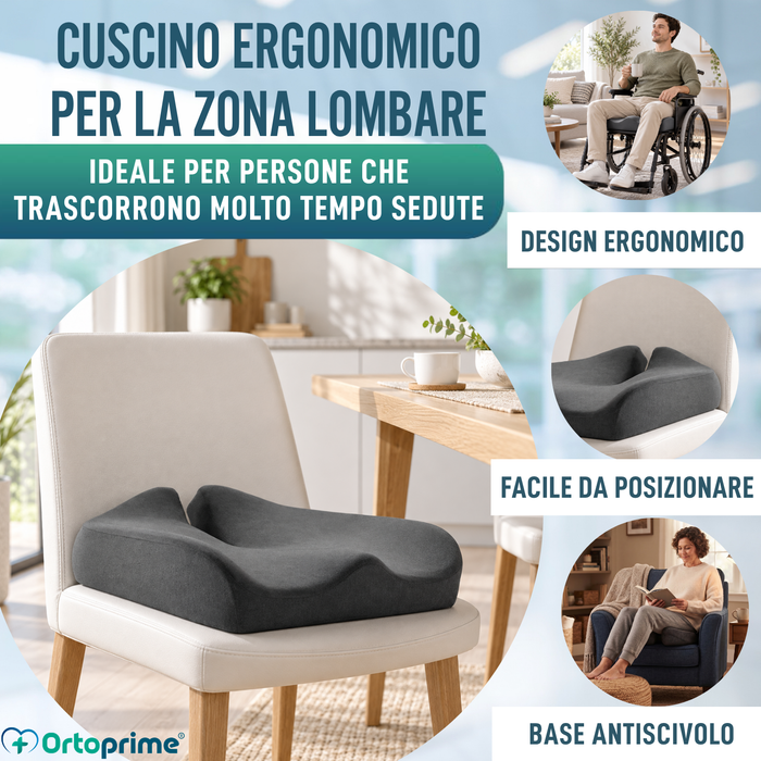 Cuscino Ortopedico Antiscivolo per Coccige | Ergonomico