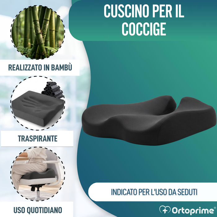 Cuscino Ortopedico Antiscivolo per Coccige | Ergonomico