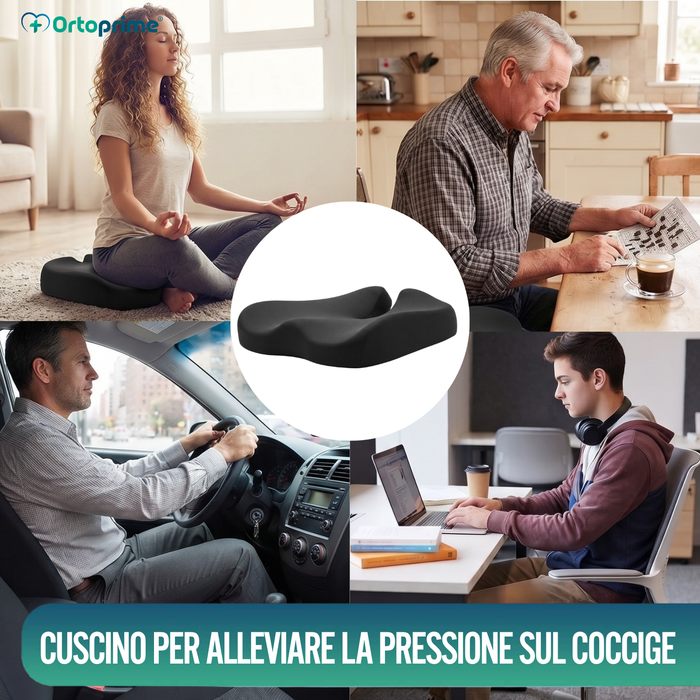 Cuscino Ortopedico Antiscivolo per Coccige | Ergonomico