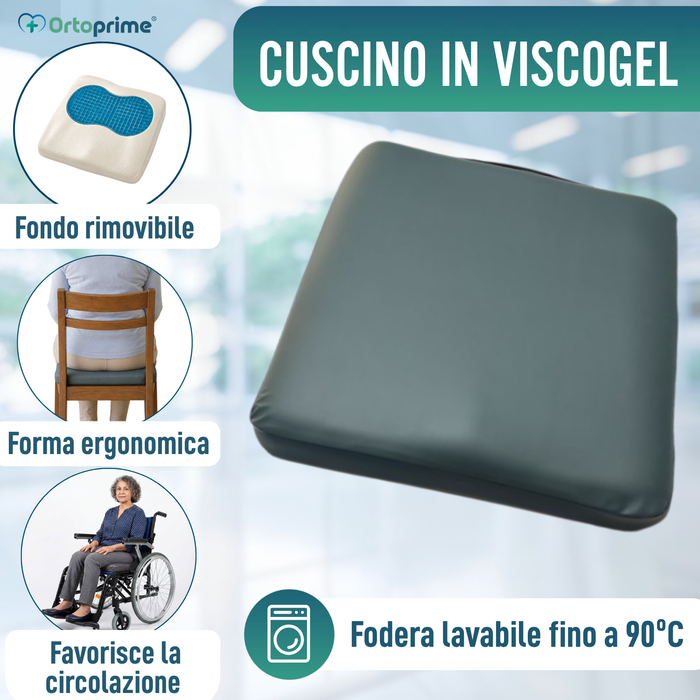Cuscino Antidecubito Visco Gel per Sedia a Rotelle 85 kg/m3