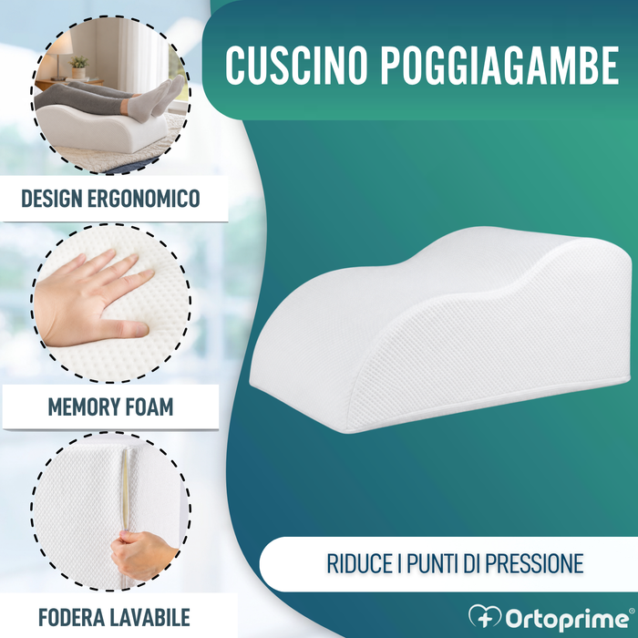 Cuscino per Gambe in Memory Foam | Cuscino Vascolare Effetto Memoria