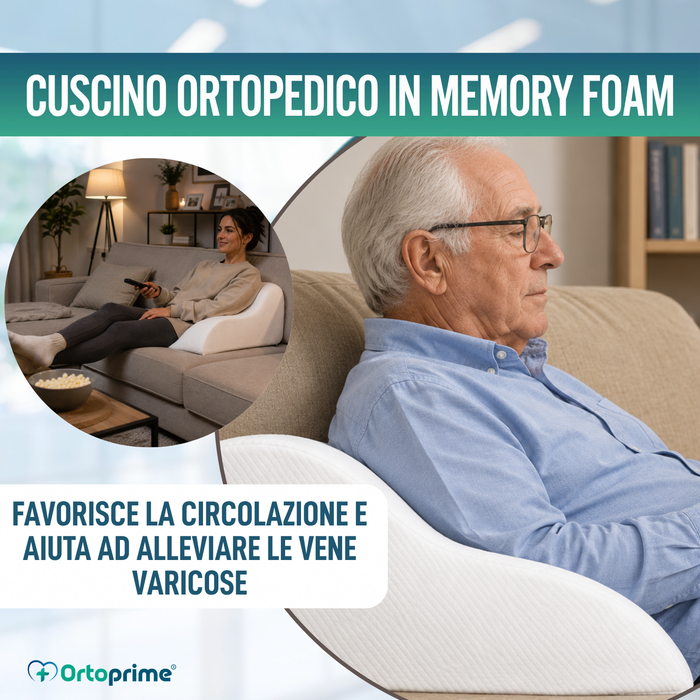 Cuscino per Gambe in Memory Foam | Cuscino Vascolare Effetto Memoria