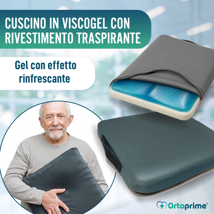 Cuscino Antidecubito Visco Gel Quadrato 85 kg/m3 | Impermeabile