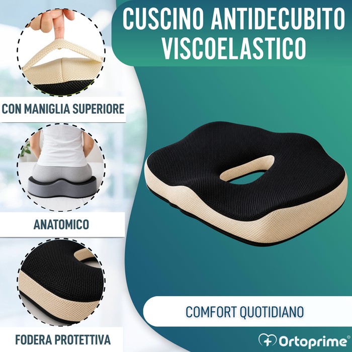 Cuscino Viscoelastico Ergonomico con Foro per il Coccige | Comfort