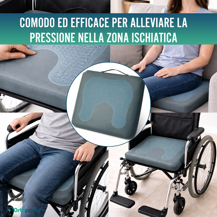 Cuscino Antidecubito Visco Gel a Ferro di Cavallo 85 kg/m3