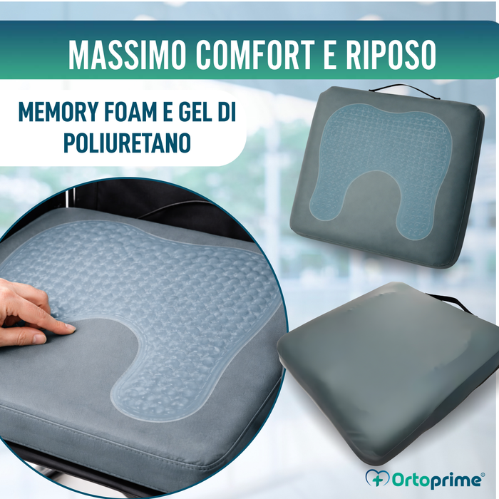 Cuscino Antidecubito Visco Gel a Ferro di Cavallo 85 kg/m3