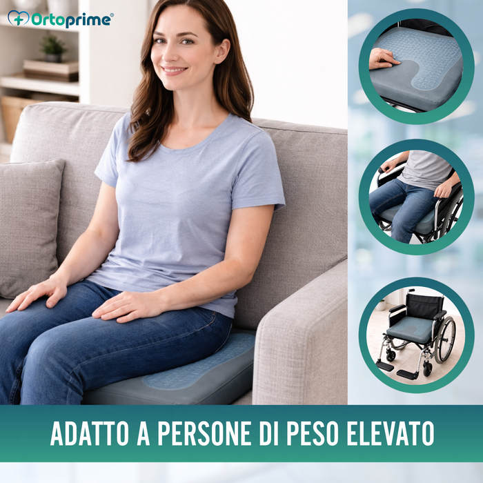 Cuscino Antidecubito Visco Gel a Ferro di Cavallo 85 kg/m3