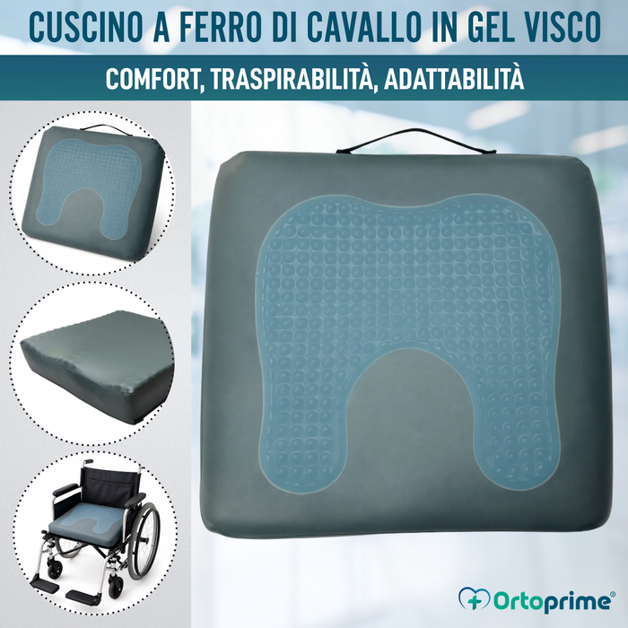 Cuscino Antidecubito Visco Gel a Ferro di Cavallo 85 kg/m3