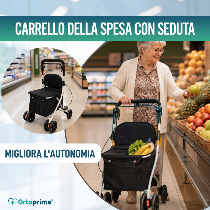 Carrello della spesa con sedile | Aiuto nella vita quotidiana