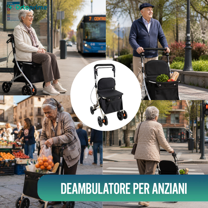 Carrello della spesa con sedile | Aiuto nella vita quotidiana