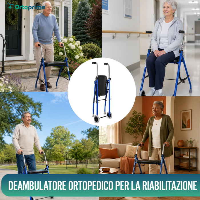 Rollator per Anziani 2 Ruote | Rollator Pieghevoli per Adulti