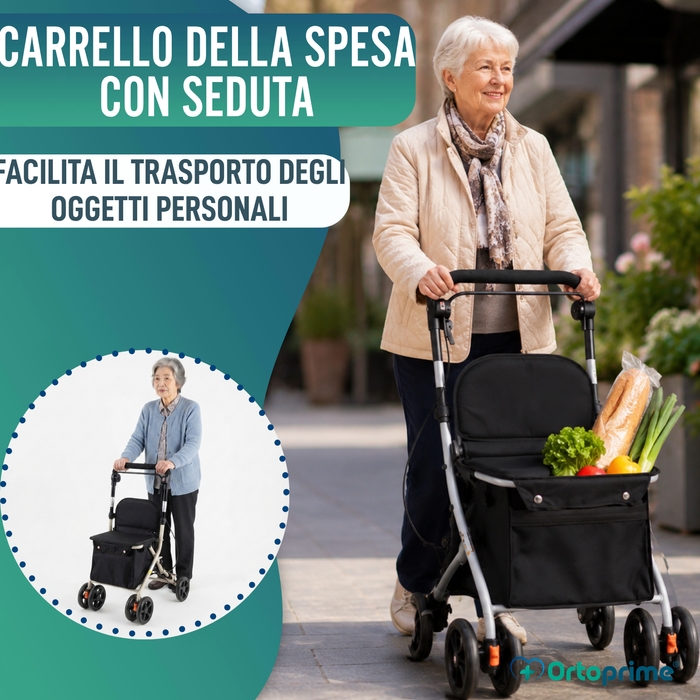 Carrello della spesa con sedile | Aiuto nella vita quotidiana