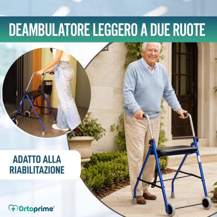 Rollator per Anziani 2 Ruote | Rollator Pieghevoli per Adulti