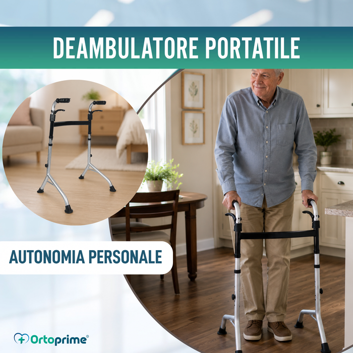 Deambulatore Senza Ruote con Maniglie Pieghevoli | Regolabile (60)