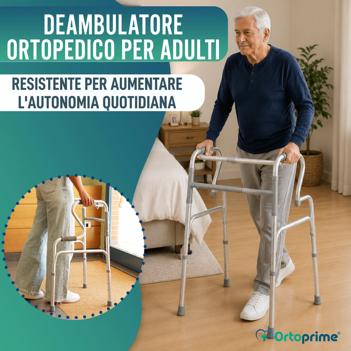 Deambulatore per Adulti con Incorporatore | In Alluminio Pieghevole
