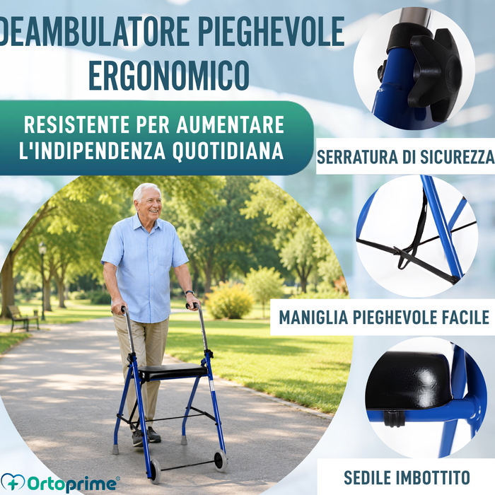 Rollator per Anziani 2 Ruote | Rollator Pieghevoli per Adulti