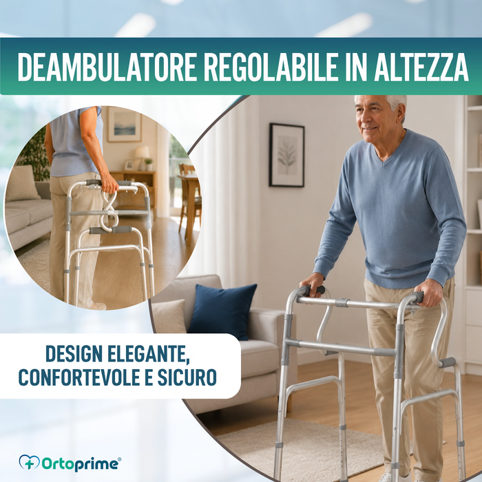 Deambulatore per Adulti con Incorporatore | In Alluminio Pieghevole