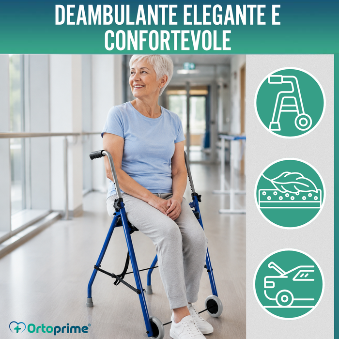 Rollator per Anziani 2 Ruote | Rollator Pieghevoli per Adulti