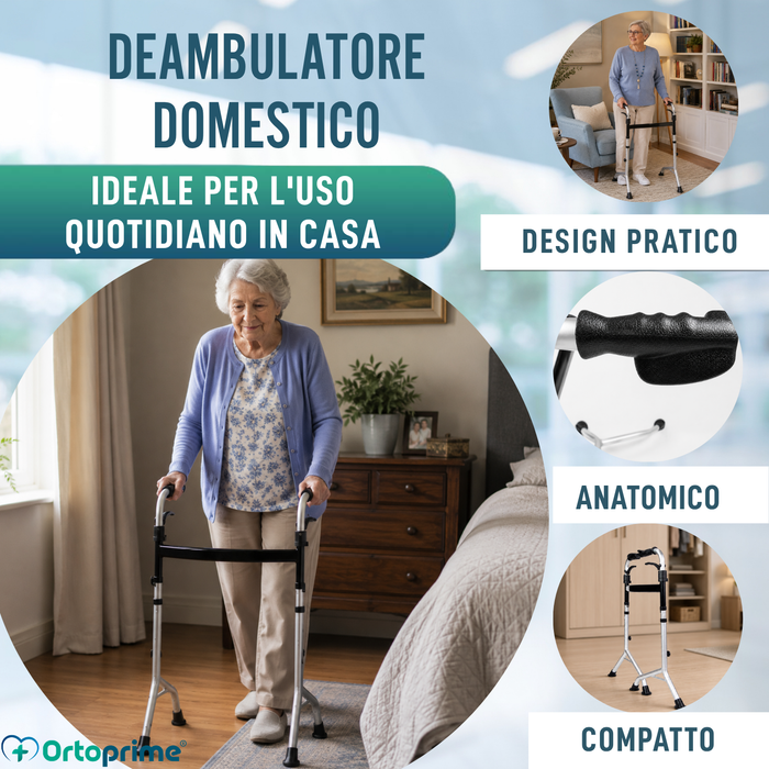 Deambulatore Senza Ruote con Maniglie Pieghevoli | Regolabile (60)