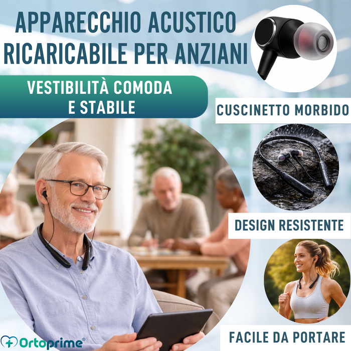 Amplificatore Acustico Ricaricabile con Riduzione Rumore