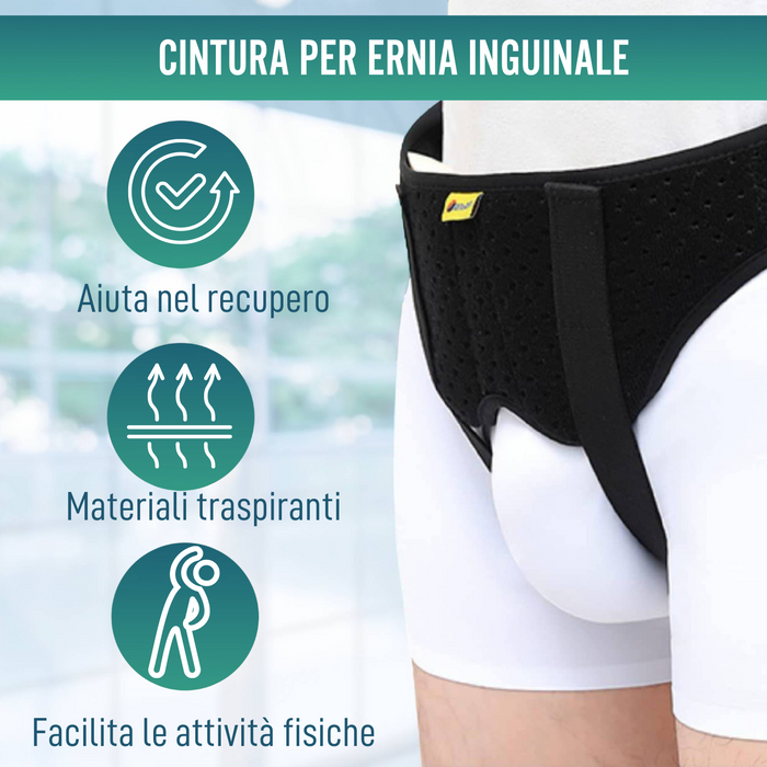 Fascia Ernia Inguinale con Cuscinetti Imbottiti | Unisex