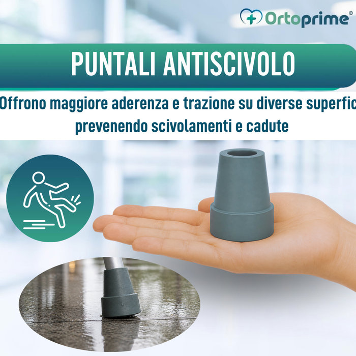 Puntale Antiscivolo per Bastone e Stampella | 2 pz