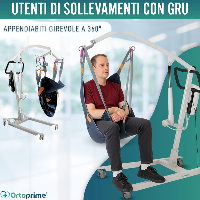 Gru Elettrica per il Trasporto dei Pazienti | Senza Imbracatura