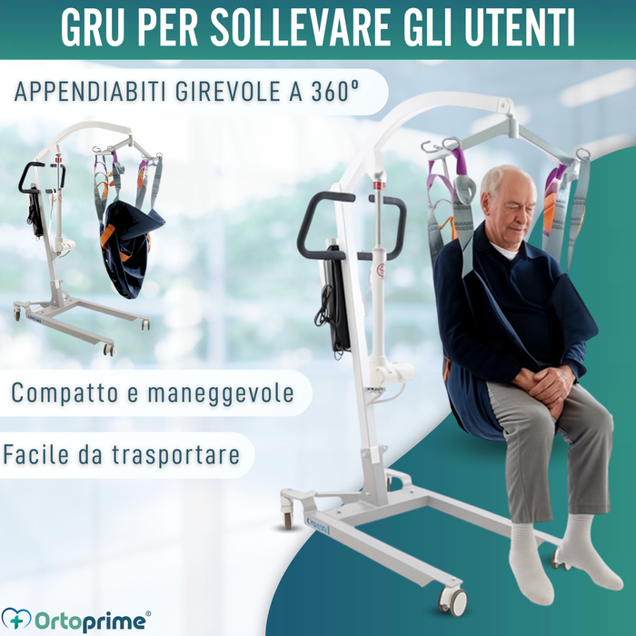 Gru per Sollevare Pazienti Alta Qualità | Imbracatura Inclusa